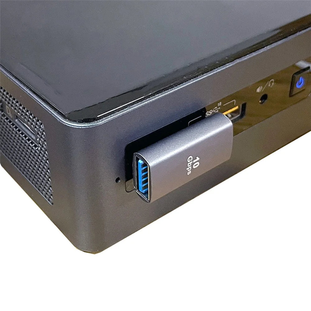 U3-018-LP 10Gbps USB3.0 Male to Female Power Data Transfer Adapter 90 Degrees Left Angled Type Connector - 5
