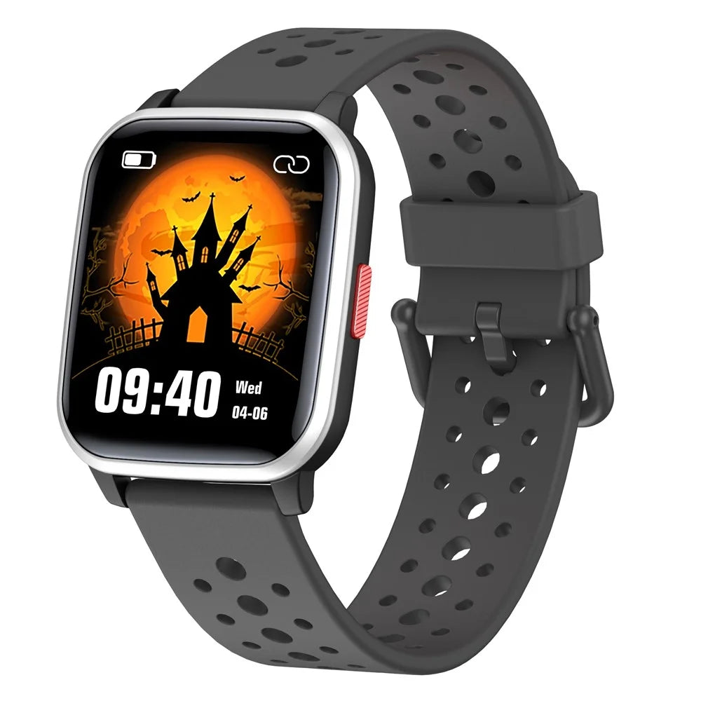 H69 Kid Smart Watch with Heart Rate Sleep Monitoring Anti-lost Waterproof Bracelet Support Music, Take Photo, Games - Black - 1