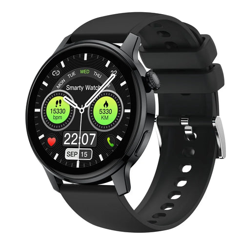 S46 1.28-inch TFT Round Screen Smart Watch Bluetooth-compatible Call Full Touch Music Bracelet Multi-Sport Mode Fitness Watch for Men and Women - Black - 1