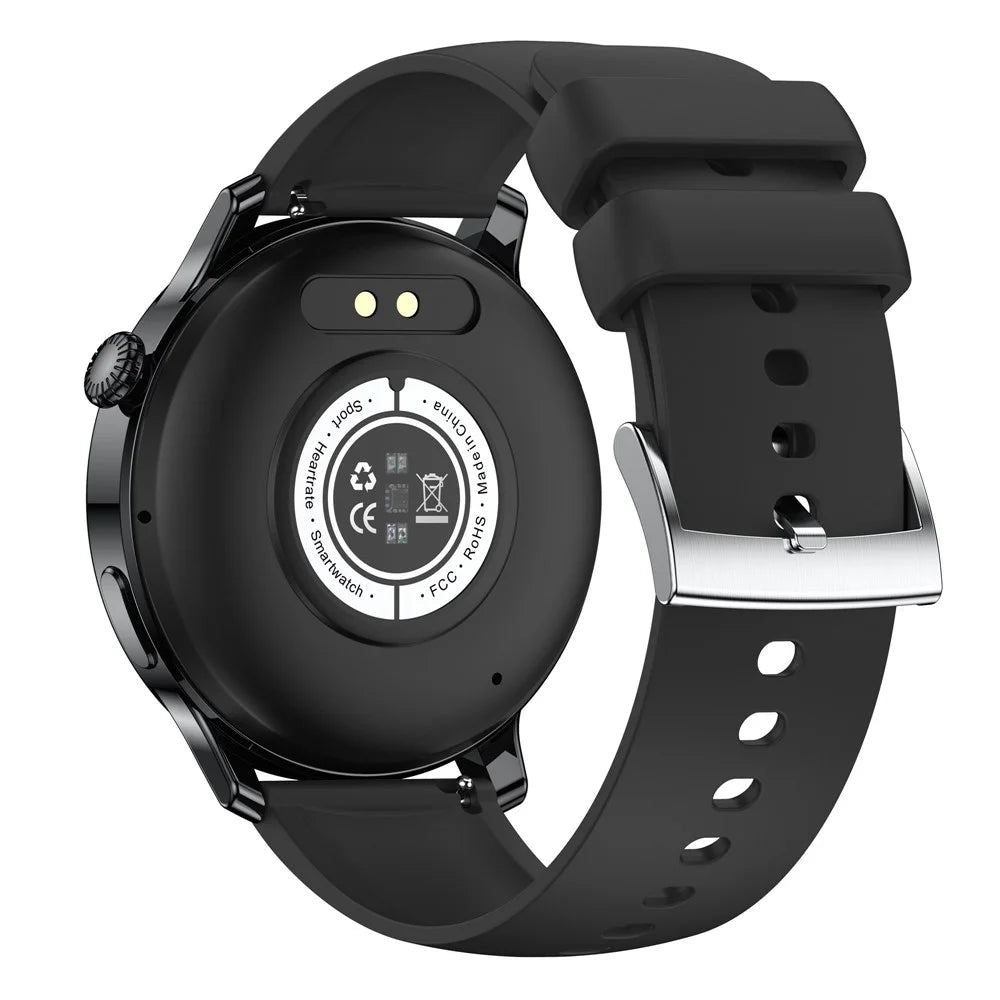 S46 1.28-inch TFT Round Screen Smart Watch Bluetooth-compatible Call Full Touch Music Bracelet Multi-Sport Mode Fitness Watch for Men and Women - Black - 2