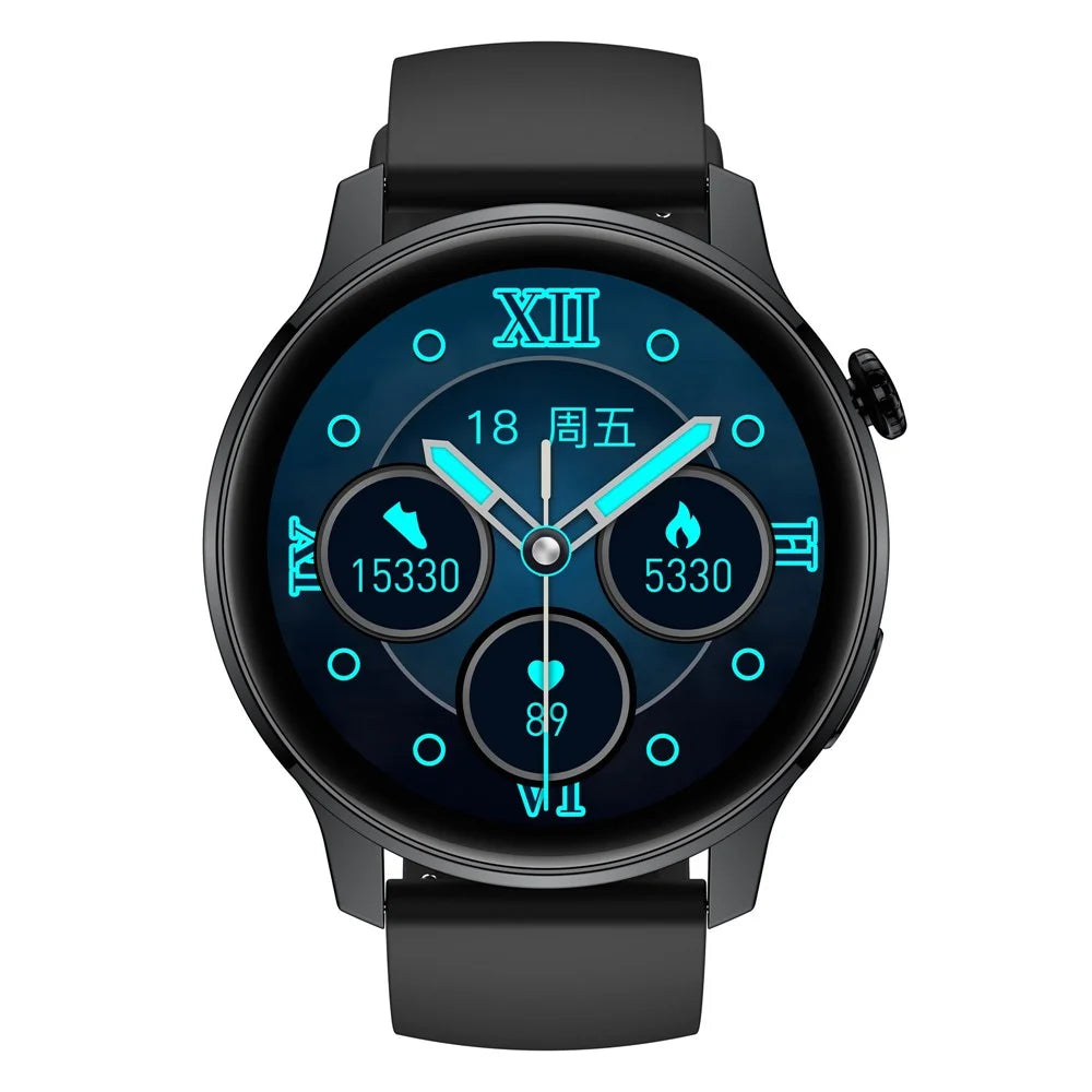 S46 1.28-inch TFT Round Screen Smart Watch Bluetooth-compatible Call Full Touch Music Bracelet Multi-Sport Mode Fitness Watch for Men and Women - Black - 3