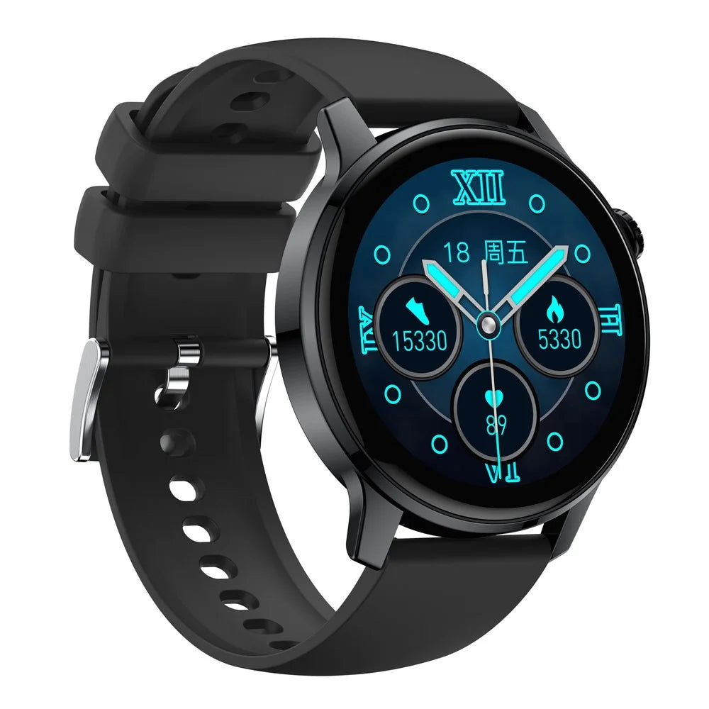 S46 1.28-inch TFT Round Screen Smart Watch Bluetooth-compatible Call Full Touch Music Bracelet Multi-Sport Mode Fitness Watch for Men and Women - Black - 4