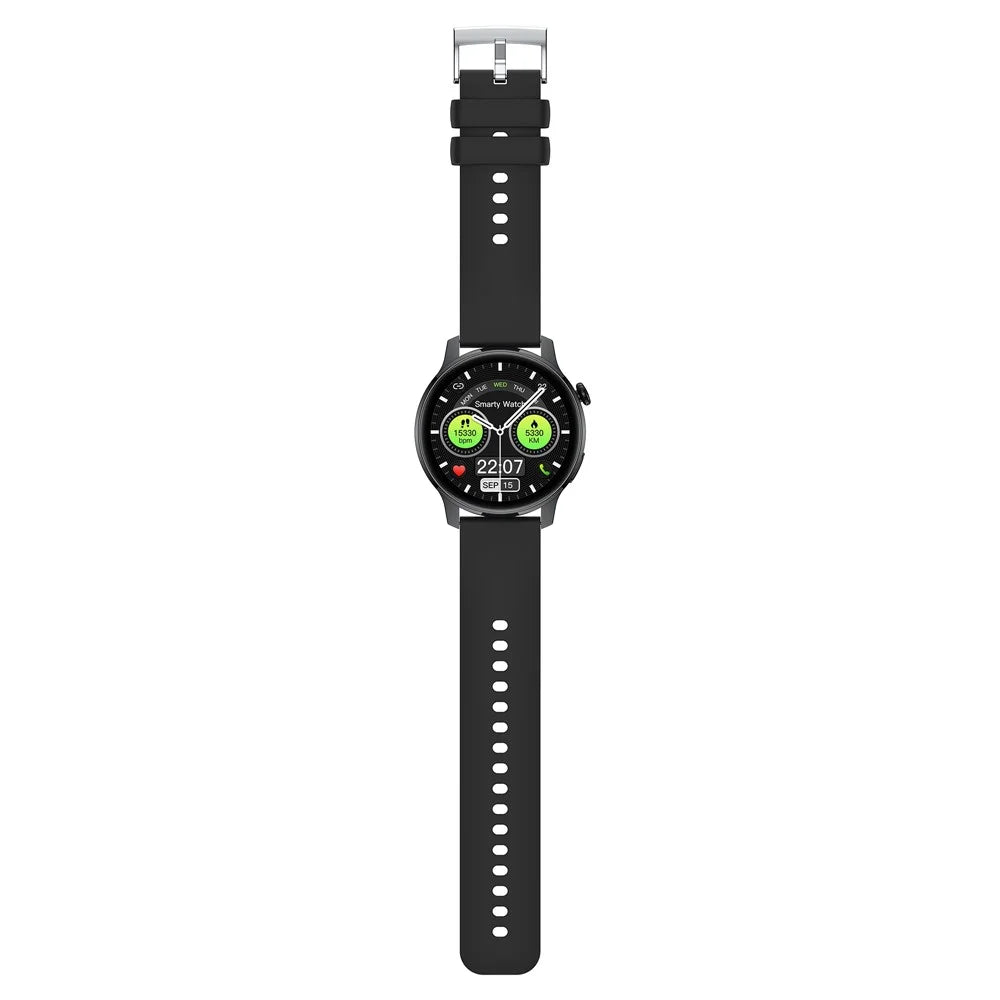 S46 1.28-inch TFT Round Screen Smart Watch Bluetooth-compatible Call Full Touch Music Bracelet Multi-Sport Mode Fitness Watch for Men and Women - Black - 5