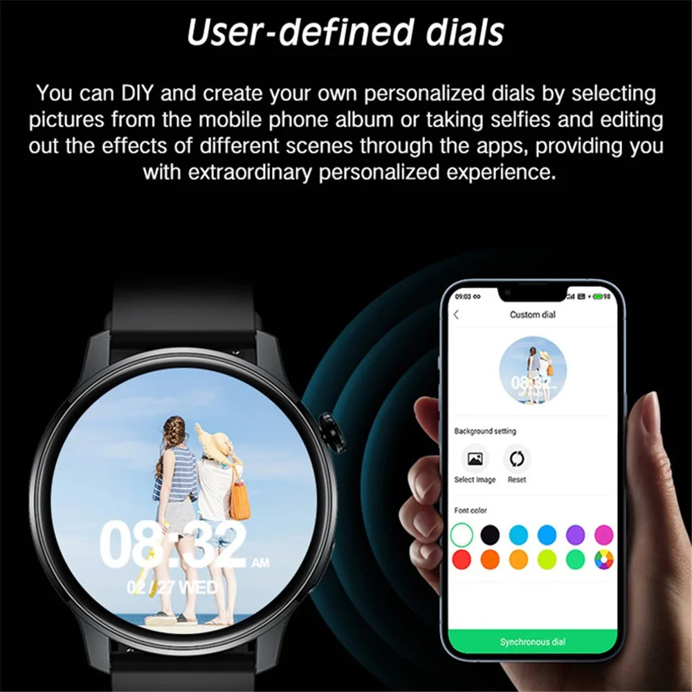 S46 1.28-inch TFT Round Screen Smart Watch Bluetooth-compatible Call Full Touch Music Bracelet Multi-Sport Mode Fitness Watch for Men and Women - Black - 7