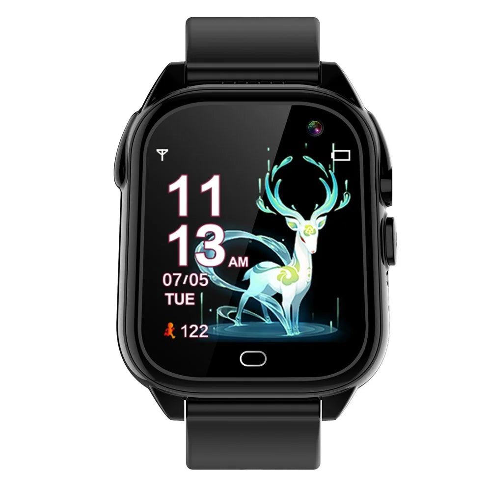 D05 Kids Smart Watch with Silicone Strap, 1.44 inch HD Touch Screen Electric Bracelet Built-in 26 Mini Games - Black - 3