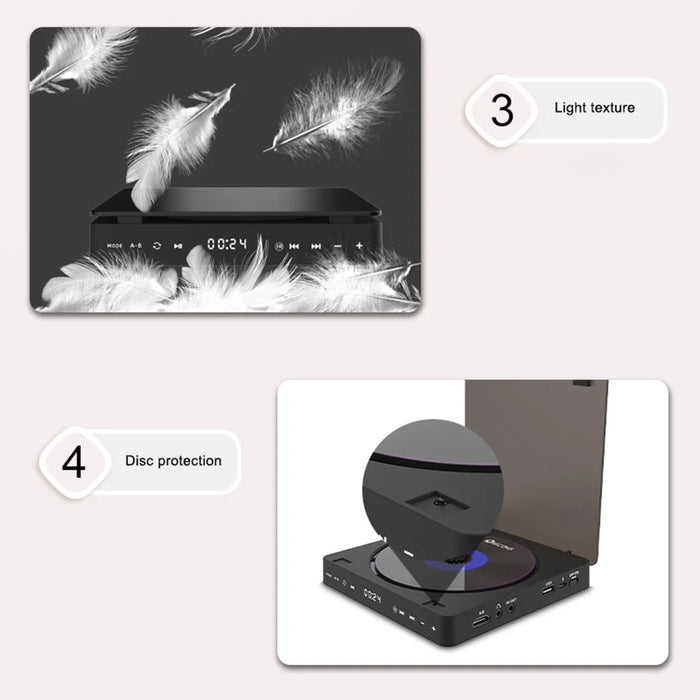 KECAG KC-708 DVD Player Touch Operation Mini CD VCD Player with Remote Control for Home Smart TV - 7