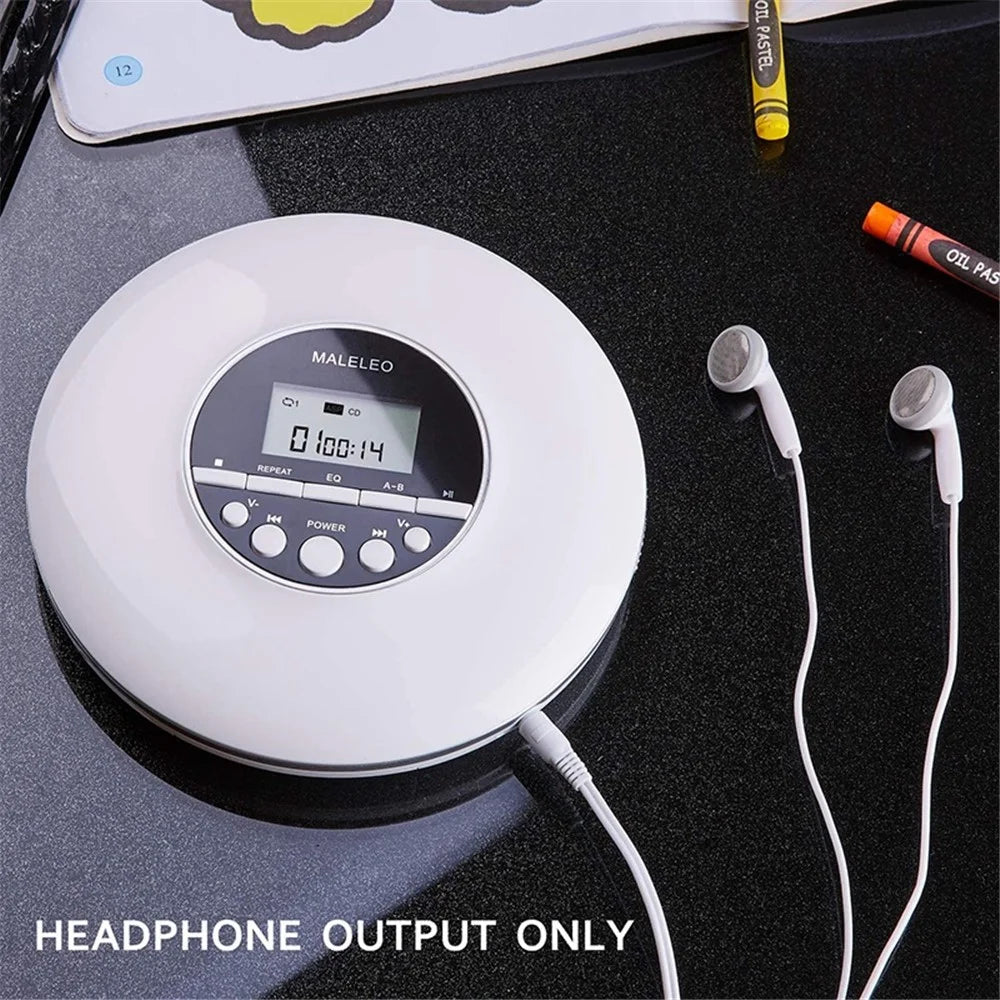 MALELEO KC-706 Round Shape Portable CD Player Battery Powered Music Player Walkman Discman with 3.5mm Jack - 2