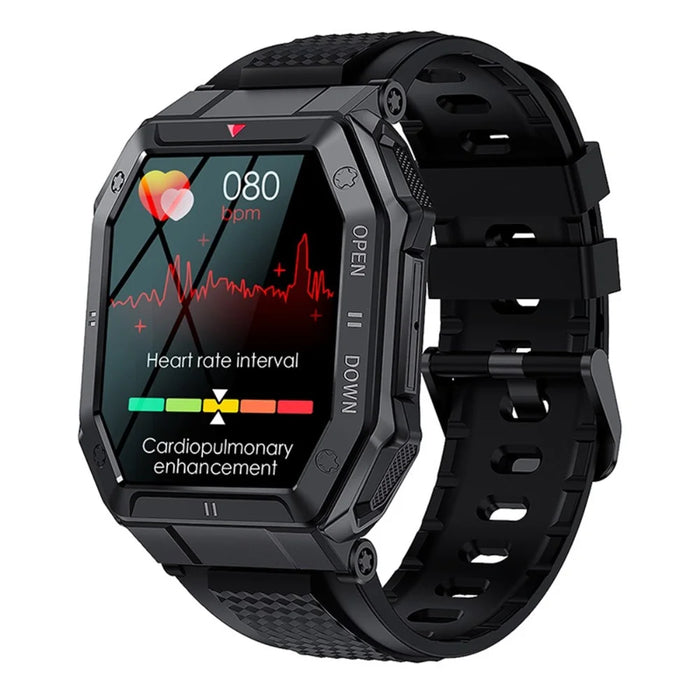 K55 1.85" IPS Smart Watch Bluetooth-compatible Call Music Watch Outdoor Multi-Sport Mode Health Watch with Heart Rate Blood Pressure Blood Oxygen Monitoring - Black - 1