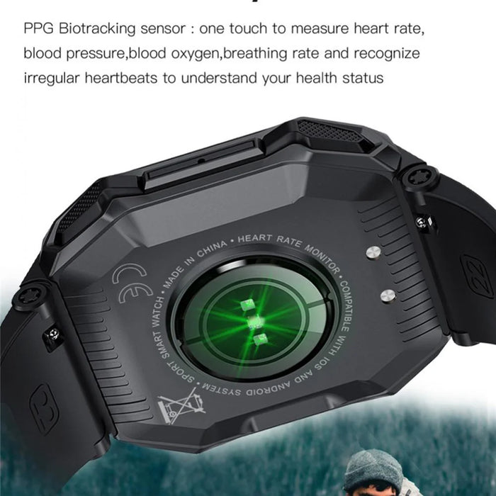 K55 1.85" IPS Smart Watch Bluetooth-compatible Call Music Watch Outdoor Multi-Sport Mode Health Watch with Heart Rate Blood Pressure Blood Oxygen Monitoring - Black - 5