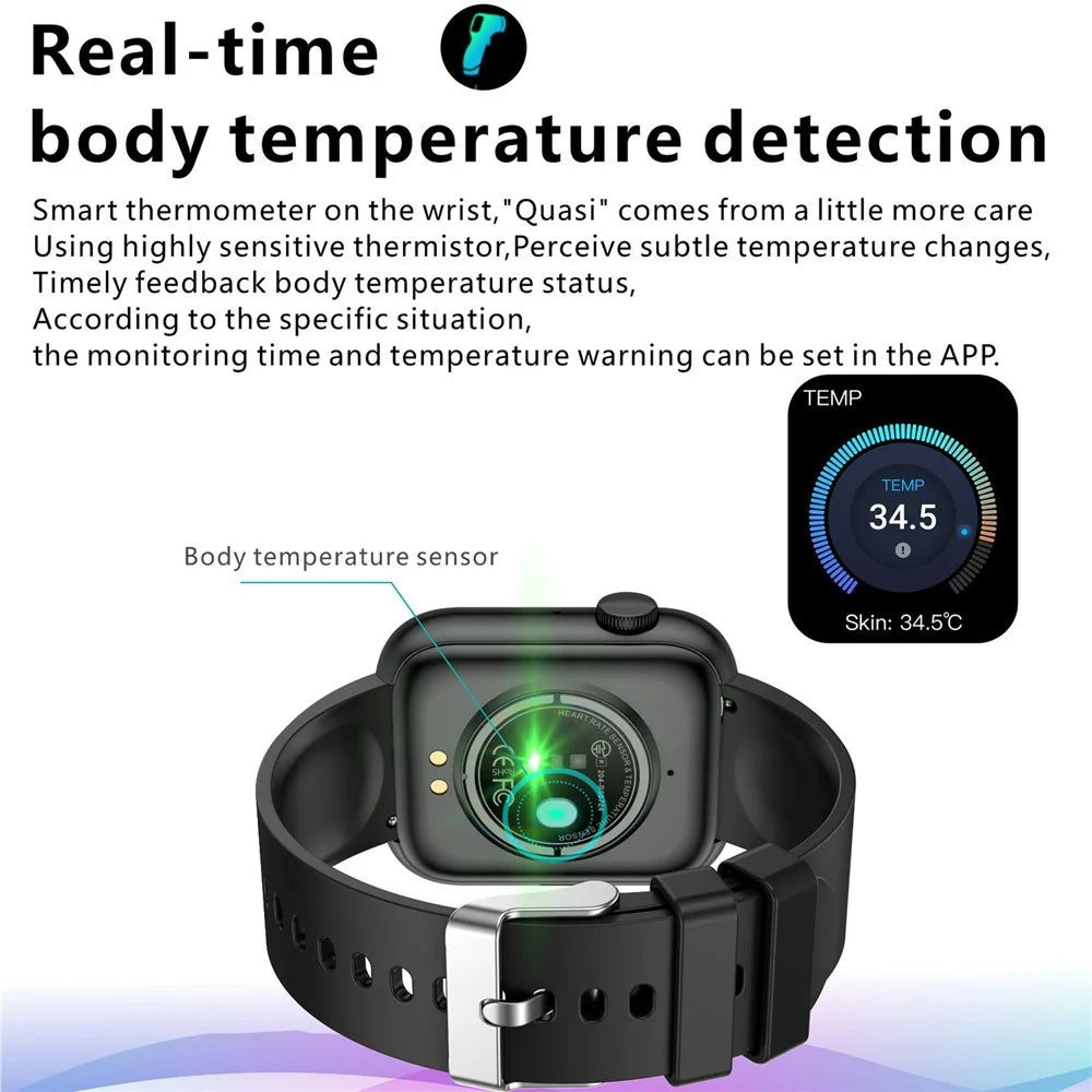 QX7 1.85-inch HD Screen Smart Watch Bluetooth-compatible Call Waterproof Sports Bracelet Health Watch with Rotary Encoder Button - Pink / Gold - 5