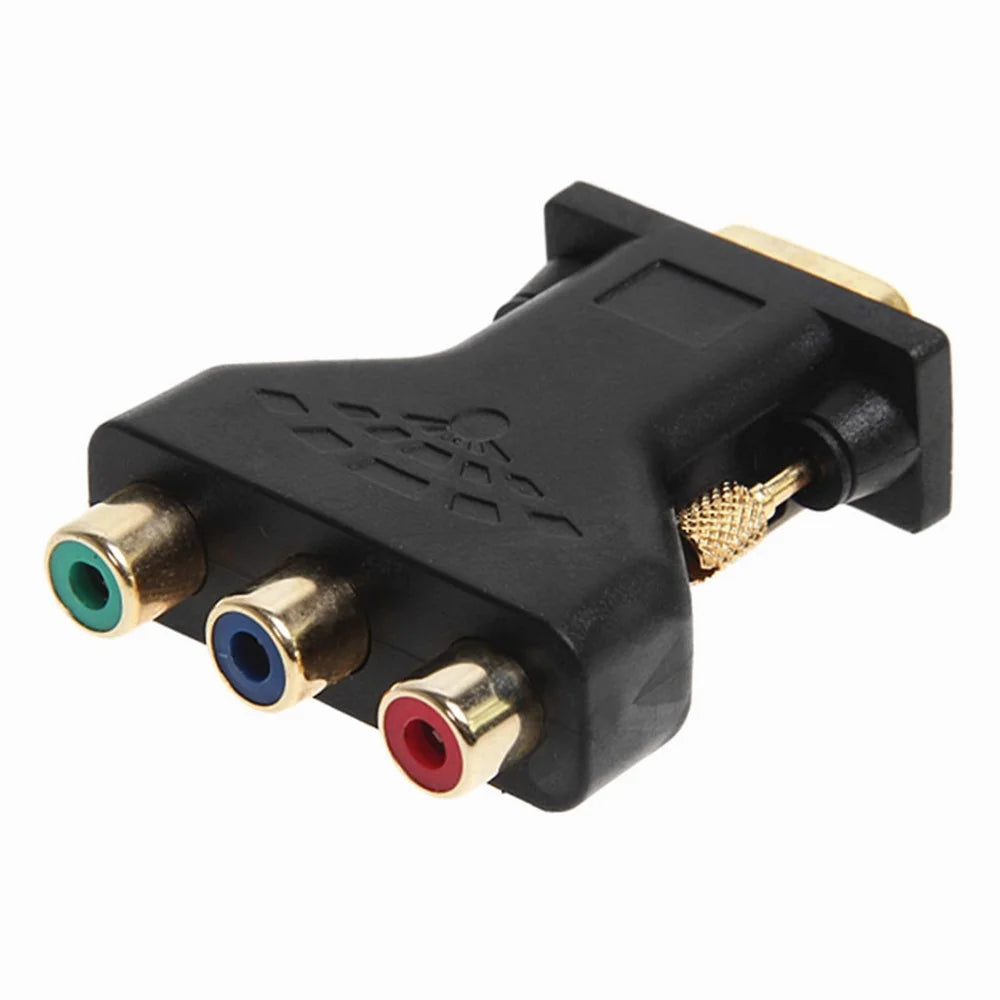 Gold-plated VGA Male to 3RCA Adapter Video Audio VGA Converter Adapter Suitable for HDTV DVD (Red, Blue, Green) - 3