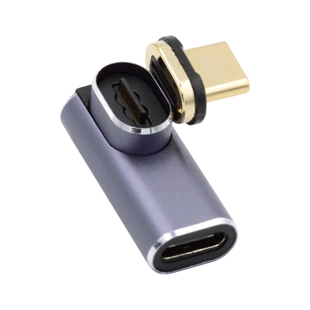 UC-062-LP Elbow Design Type-C Adapter Male to Female Convertor USB-C Magnetic 40Gbps 140W USB4.0 Quick Data Transfer 8K 60Hz Video Output Type-C Convertor - 1
