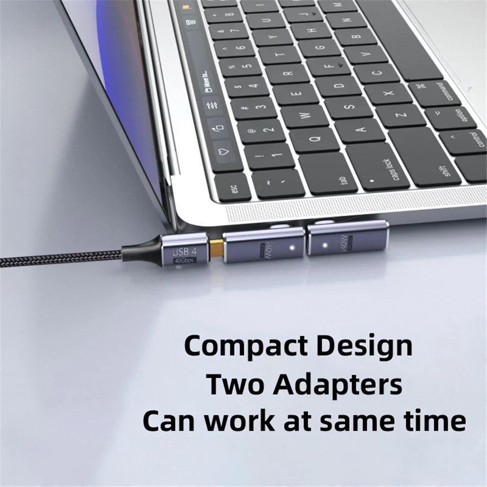 UC-062-LP Elbow Design Type-C Adapter Male to Female Convertor USB-C Magnetic 40Gbps 140W USB4.0 Quick Data Transfer 8K 60Hz Video Output Type-C Convertor - 4