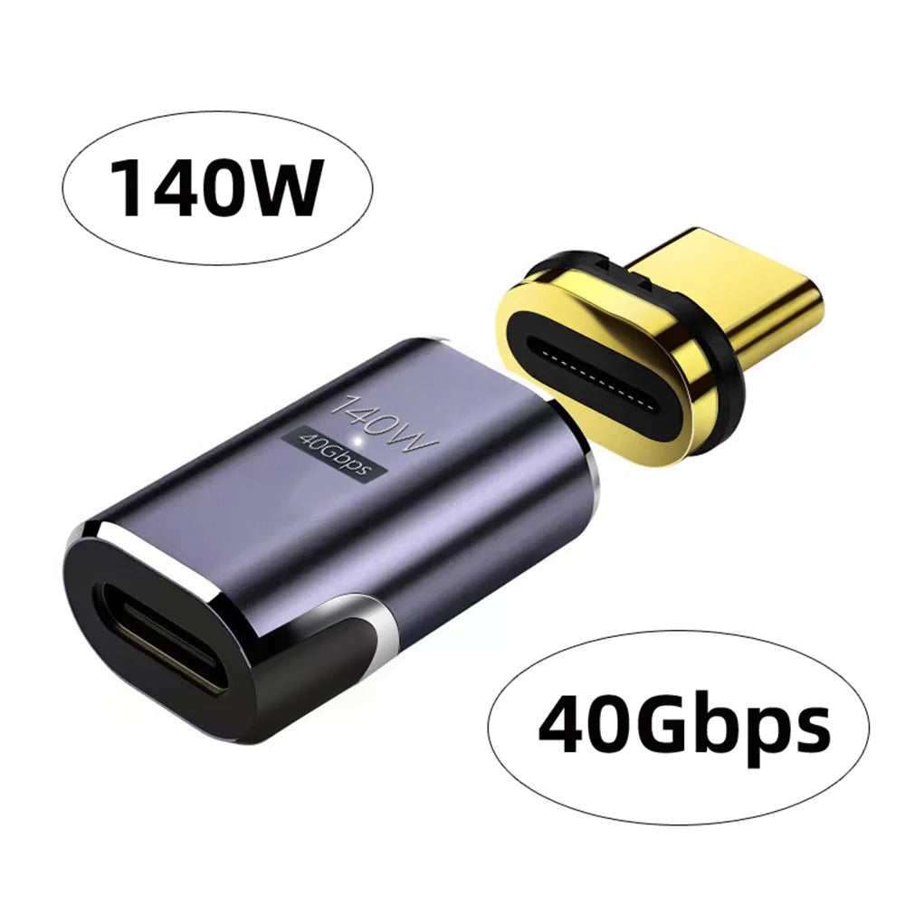 UC-062-MF Magnetic 40Gbps USB-C Male to Female Adapter 140W USB4.0 Quick Data Transfer 8K 60Hz Video Output Type-C Convertor for MacBook and Type C Devices - 3