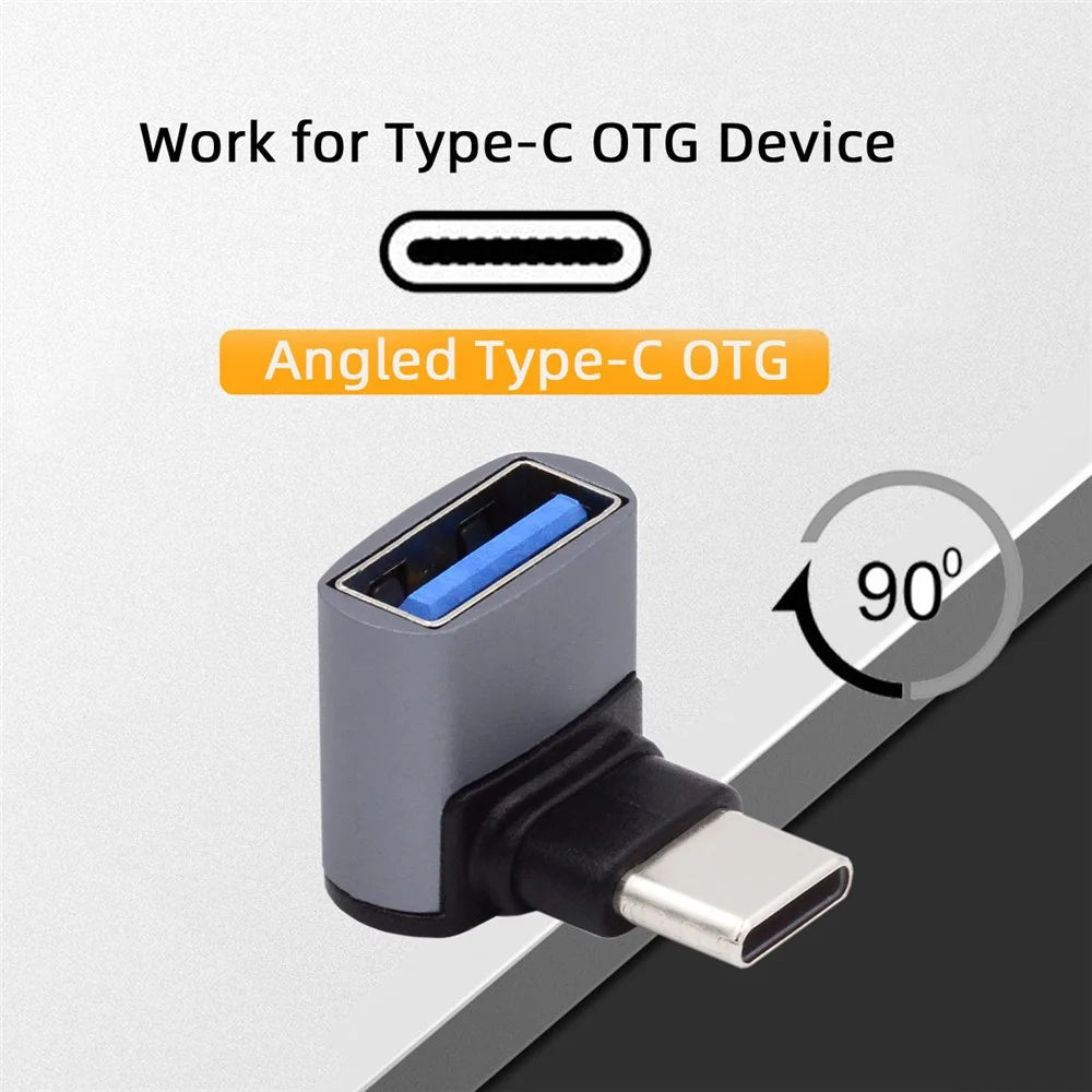UC-035-UP 90 Degree Up / Down Angled USB Type-C to USB 3.0 Female OTG Adapter for Laptop Tablet Phone - 2