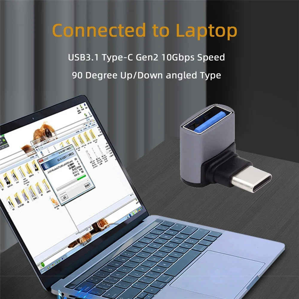 UC-035-UP 90 Degree Up / Down Angled USB Type-C to USB 3.0 Female OTG Adapter for Laptop Tablet Phone - 4