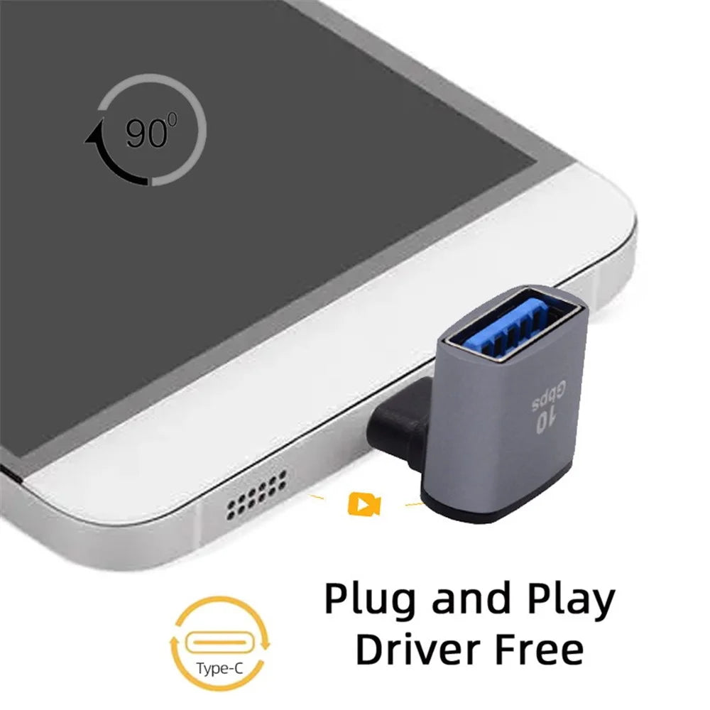 UC-035-UP 90 Degree Up / Down Angled USB Type-C to USB 3.0 Female OTG Adapter for Laptop Tablet Phone - 5