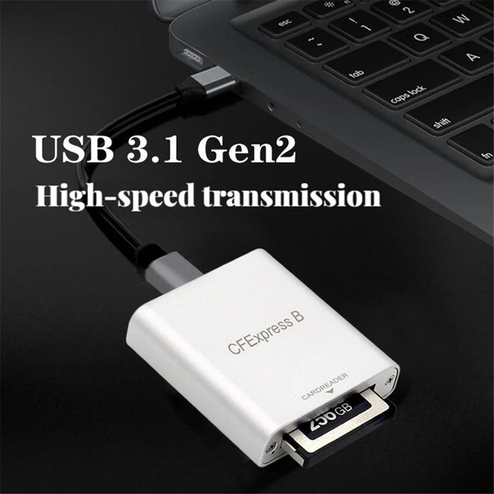 CFexpress Type B Card Reader USB3.1 Gen 2 10Gbps High Speed Aluminum Alloy Card Reader - 2