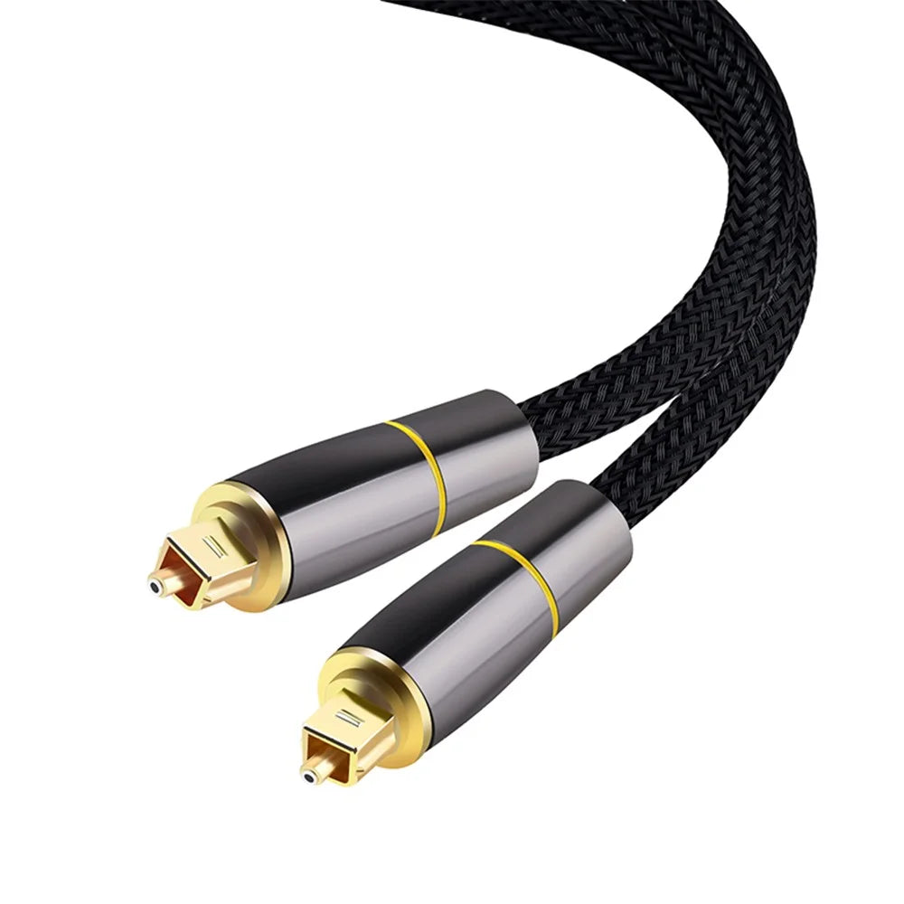 1m Digital Fiber Optical Audio Cable SPDIF Line 5.1 Channel Connection Wire for Soundbars / Stereo Systems / Amplifiers (Yellow Ring) - 1