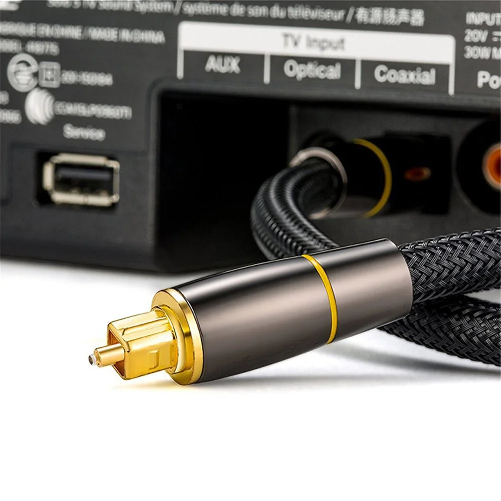10m SPDIF Output 5.1 Channel Connection Wire TV DVD Digital Fiber Optical Audio Cable 24K Gold-plated Connector Line (Yellow Ring) - 3