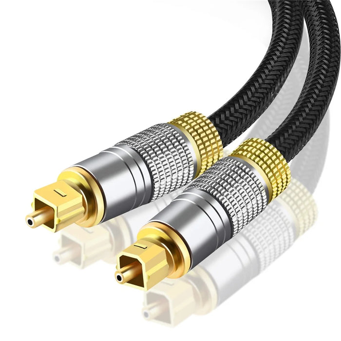2m Speaker Amplifier Fiber Digital Optical Audio SPDIF Cable Gold-Plated Connector Toslink Nylon Braided Line (Thread Type) - 1