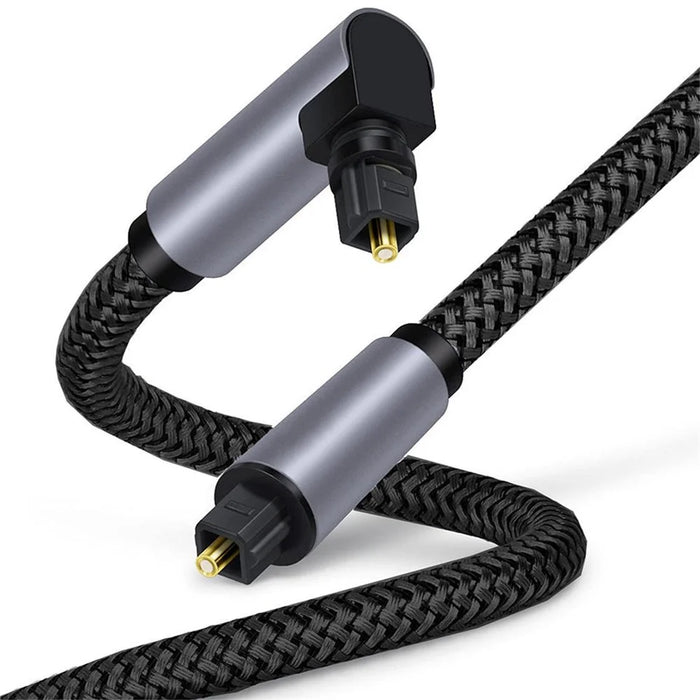 3m Elbow Toslink to Toslink Audio Cable Gold Plated Connector 90-Degree Digital Optical SPDIF Coaxial Cable - 1