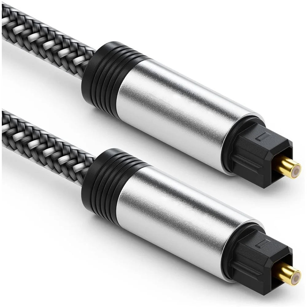 3 Meters Speaker Amplifier Blu-ray Player Toslink Digital Optical Audio Cable Fiber SPDIF Output Nylon Braided Design Line (Style B) - 3