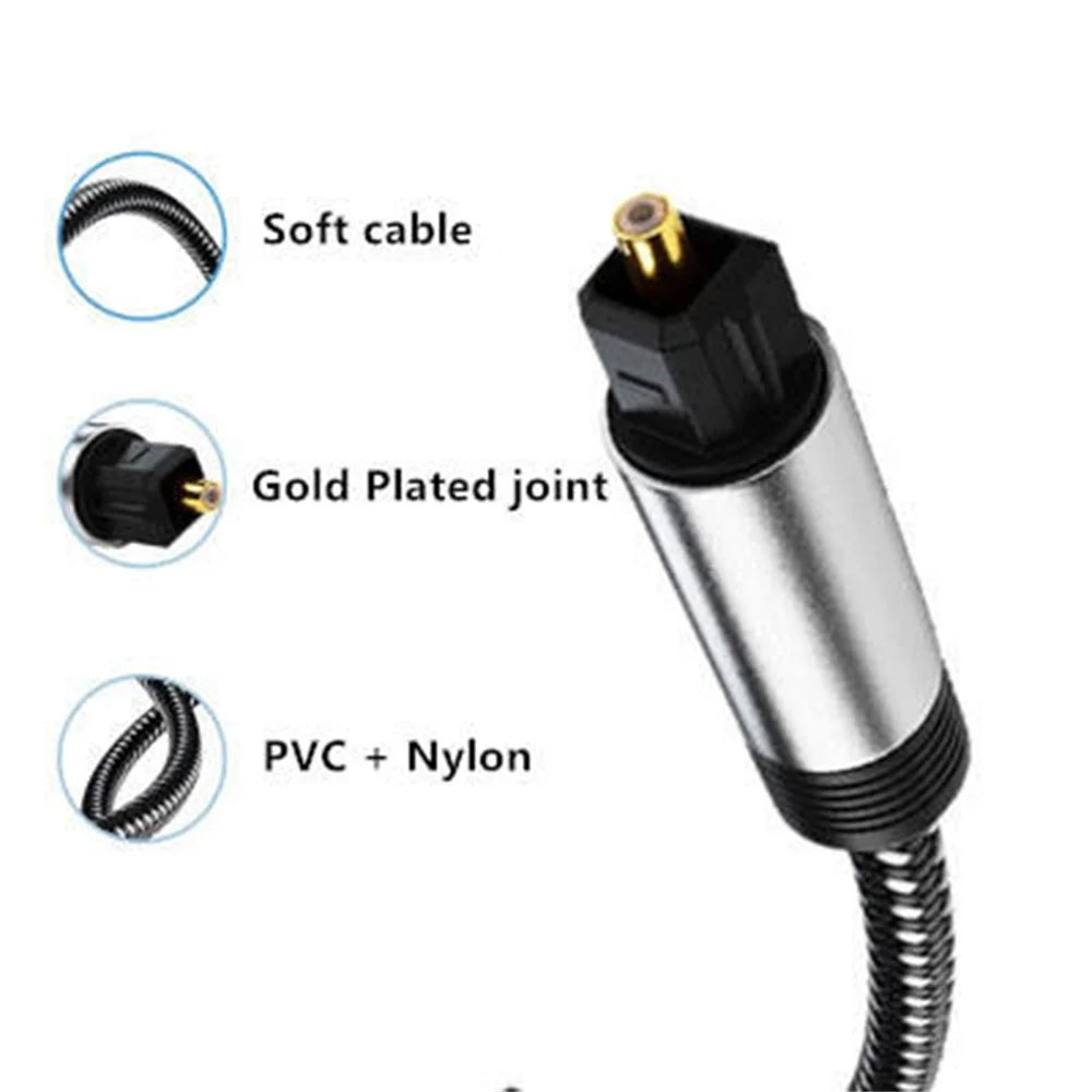 3 Meters Speaker Amplifier Blu-ray Player Toslink Digital Optical Audio Cable Fiber SPDIF Output Nylon Braided Design Line (Style B) - 5