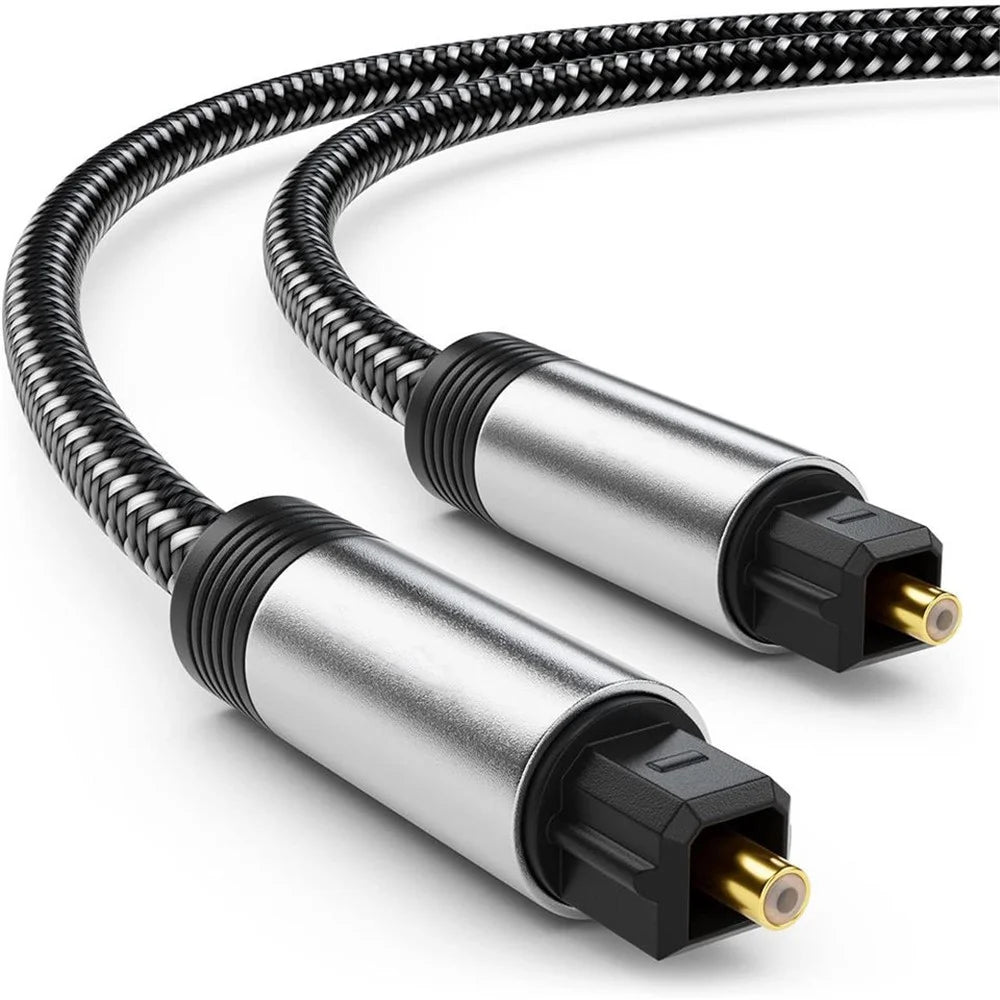 15m Nylon Braided Long Toslink Digital Optical Audio Cable Fiber SPDIF Output Line for TV Blu-ray Player (Style B) - 1