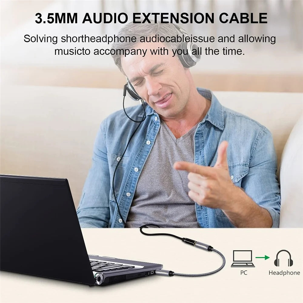 3m 3.5mm Male to Female Audio Cable HiFi Stereo TRRS Aux Cord Audio Extension Cable for Microphone Speaker Headphone - 4
