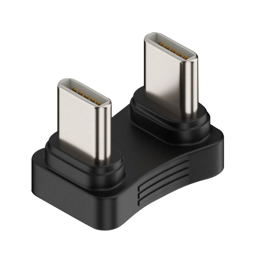 UC-009-MM Elbow U-Shape Dual-Head USB-C Adapter 480Mbps Fast Transmission Type-C Male to Male Coupler Extender Converter - 1