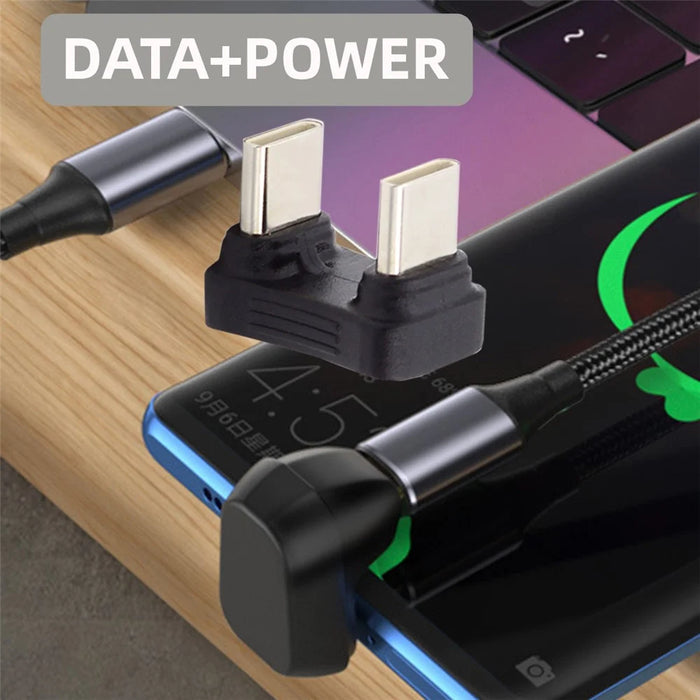 UC-009-MM Elbow U-Shape Dual-Head USB-C Adapter 480Mbps Fast Transmission Type-C Male to Male Coupler Extender Converter - 5