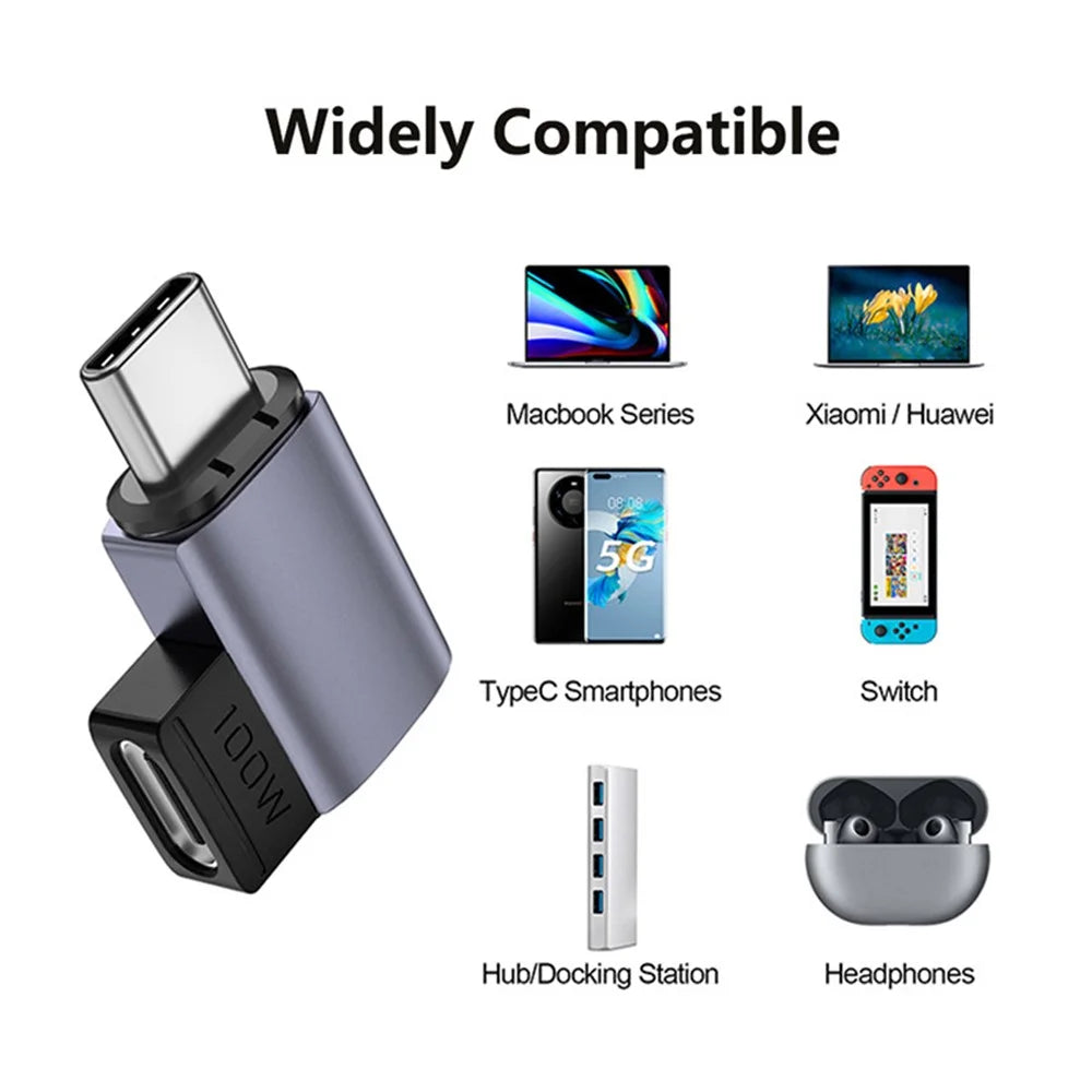 Magnetic USB-C Adapter Angled Design 11-Pin Mini Type-C Adapter Supporting PD 100W 5A Fast Charge 480Mbps Data Transfer Rate for MacBook Laptop - 6
