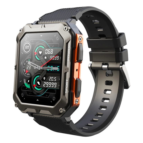 C20 Pro Outdoor Sports Watch 1.83 inch HD Smart Bracelet Support Bluetooth-compatible Call Music Playback - Orange - 1