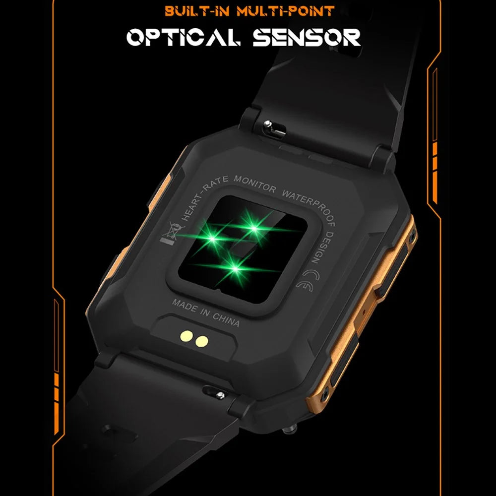C20 Pro Outdoor Sports Watch 1.83 inch HD Smart Bracelet Support Bluetooth-compatible Call Music Playback - Orange - 5