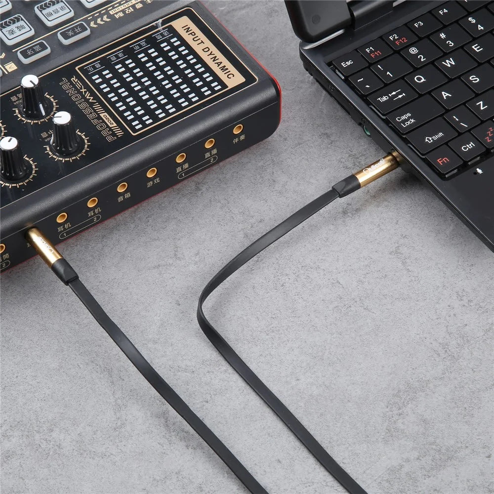 QUILCELL 1m Audio Extension Cable Gold-plated 3.5mm Jack Male to Male Aux Cable - 3
