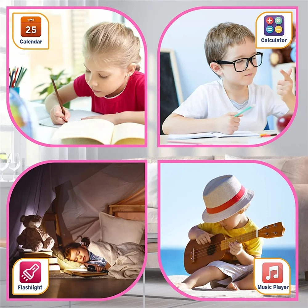X33 Kids Camera Pedometer Music Game Smart Watch Student Smart Bracelet with Built-in 26 Puzzle Games - Purple - 5