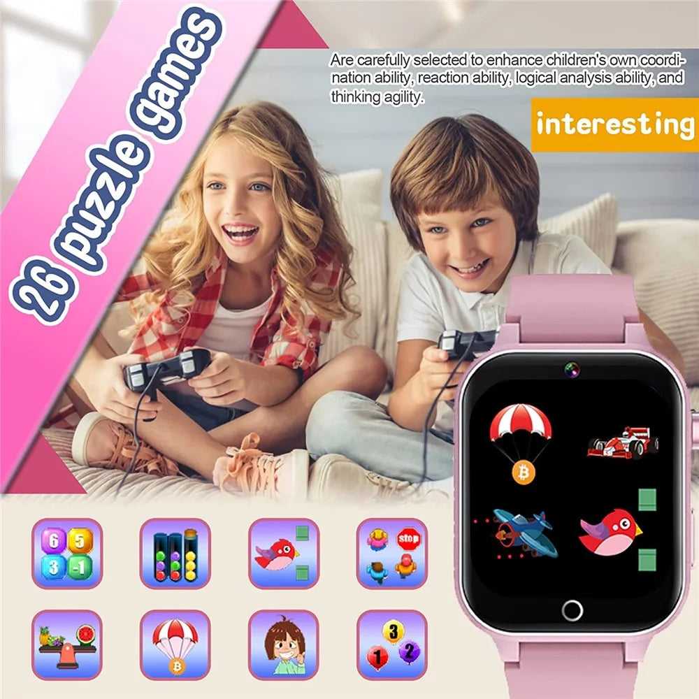X33 Kids Camera Pedometer Music Game Smart Watch Student Smart Bracelet with Built-in 26 Puzzle Games - Purple - 7