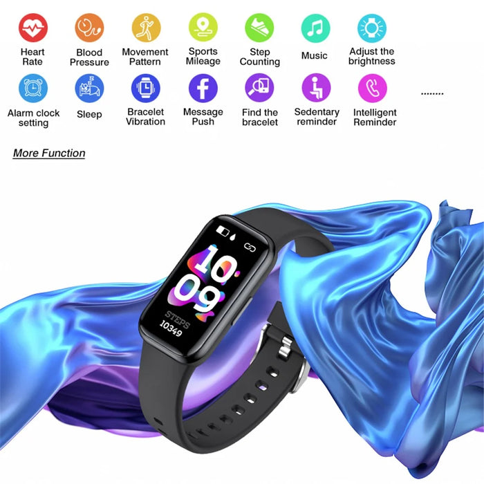 H98 HD 1.47" Touch Screen Smart Bracelet Water Resistant Health Monitoring Fitness Watch with TPU Strap - Black - 7