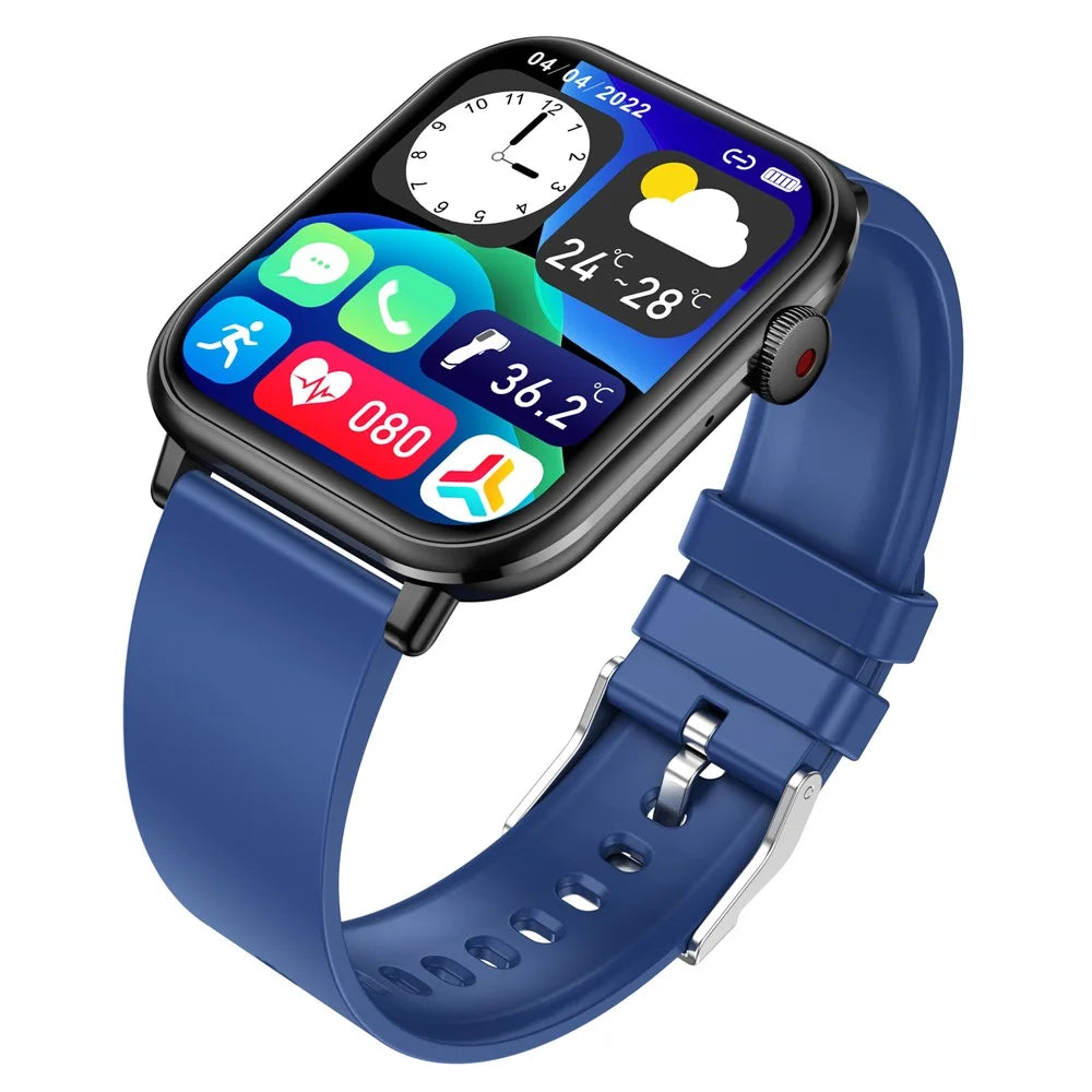 M2 1.96 inch HD Screen Smart Watch Bluetooth-compatible Call Sports Bracelet with Temperature Heart Rate Monitoring - Blue - 4