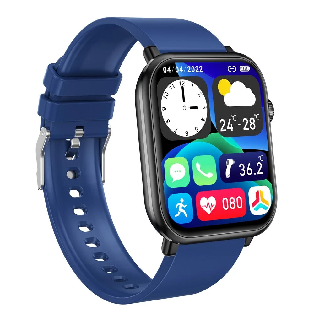 M2 1.96 inch HD Screen Smart Watch Bluetooth-compatible Call Sports Bracelet with Temperature Heart Rate Monitoring - Blue - 5