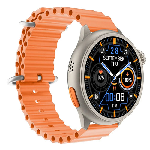 HW3ULTRA MAX Sports Wristwatch 1.52-inch Round Screen Heart Rate Monitor NFC Smart Watch - Orange - 1