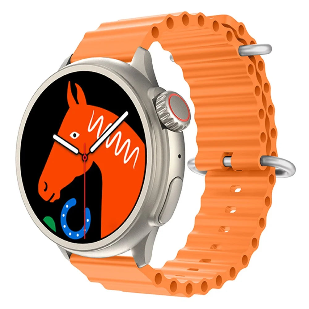 HW3ULTRA MAX Sports Wristwatch 1.52-inch Round Screen Heart Rate Monitor NFC Smart Watch - Orange - 2