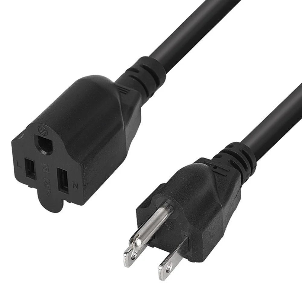 JUNSUNMAY US 0.5m / 1.6ft NEMA 5-15P 1 to 2 Way Outlet NEMA 5-15R SJT 16AWG 3 Prong Extension Power Cable - 4