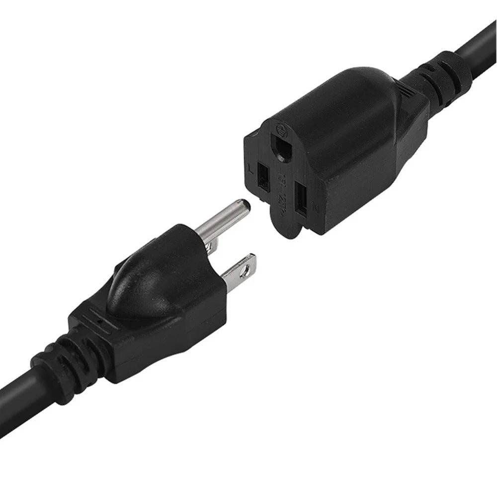 JUNSUNMAY US 0.5m / 1.6ft NEMA 5-15P 1 to 2 Way Outlet NEMA 5-15R SJT 16AWG 3 Prong Extension Power Cable - 5