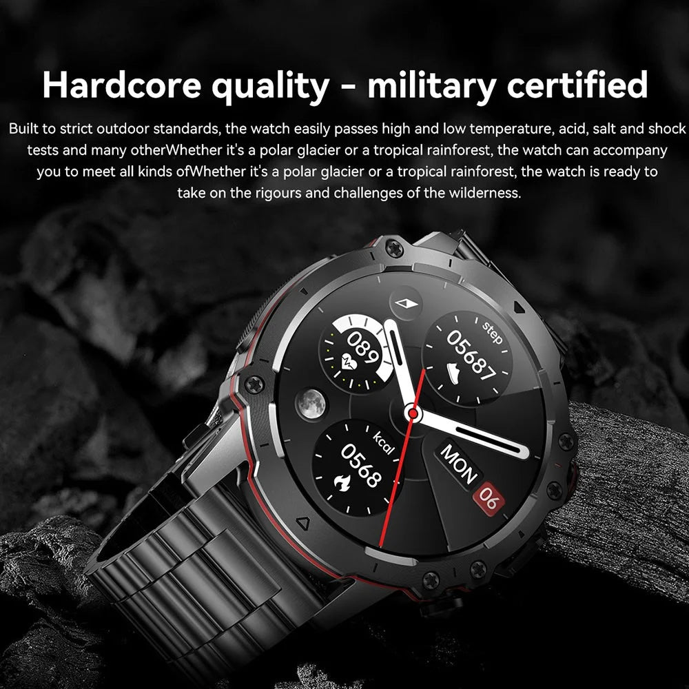 AK56 1.43-inch Smart Watch Heart Rate Blood Pressure Monitoring Bluetooth-compatible Calling Sports Smart Bracelet - Black - 4