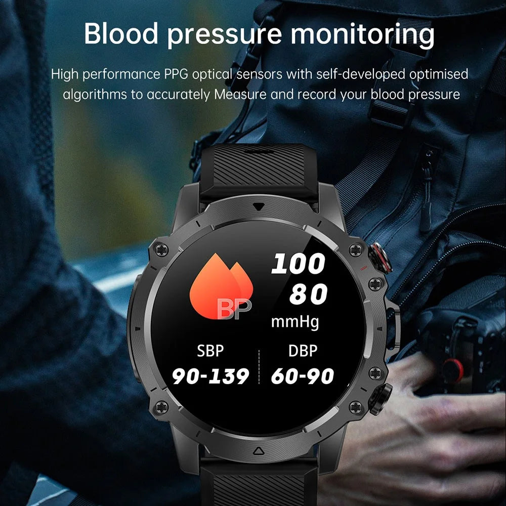 AK56 1.43-inch Smart Watch Heart Rate Blood Pressure Monitoring Bluetooth-compatible Calling Sports Smart Bracelet - Black - 7