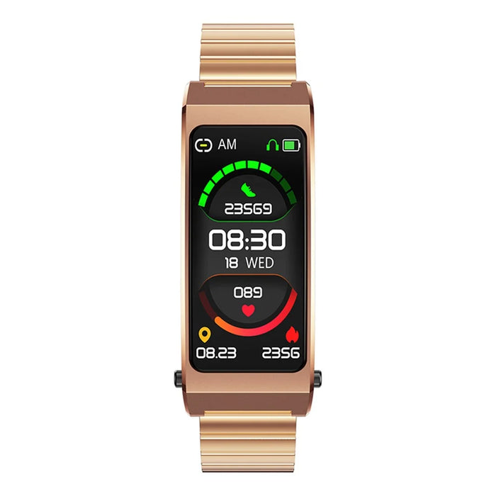 K13S 1.14 inch 2-in-1 Headset Smart Watch Life Waterproof Bluetooth-compatible Calling Sports Bracelet with Steel Strap - Gold - 3