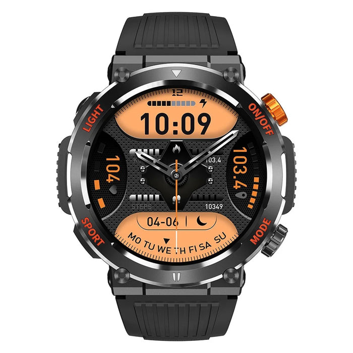 HT17 Smart Watch 1.46" HD Screen Waterproof Activity Tracker Bracelet with LED Flashlight Heart Rate Sleep Monitor - Black - 3