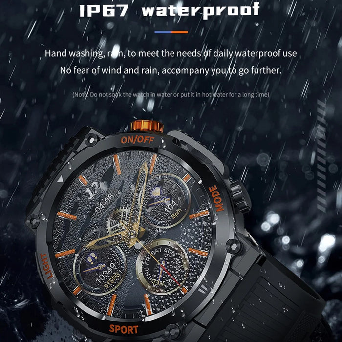 HT17 Smart Watch 1.46" HD Screen Waterproof Activity Tracker Bracelet with LED Flashlight Heart Rate Sleep Monitor - Black - 5